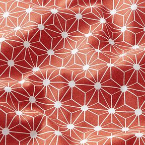 Katoenen stof cretonne Grafische ster – rood, 