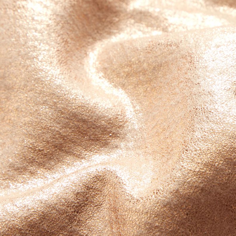 Mantelstof bontzijde en gouden glans – cashew/rosé goud metallic,  image number 2