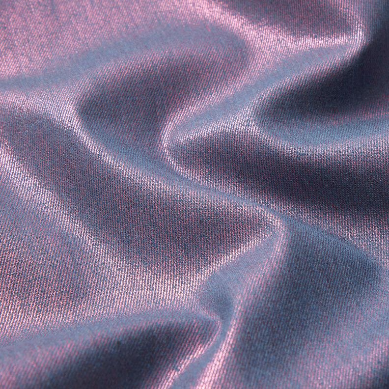 Denimstretch metallic – blauwgrijs/intens roze,  image number 3