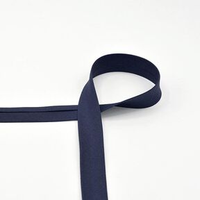 Katoen–Biasband Popeline [20 mm] – nachtblauw, 