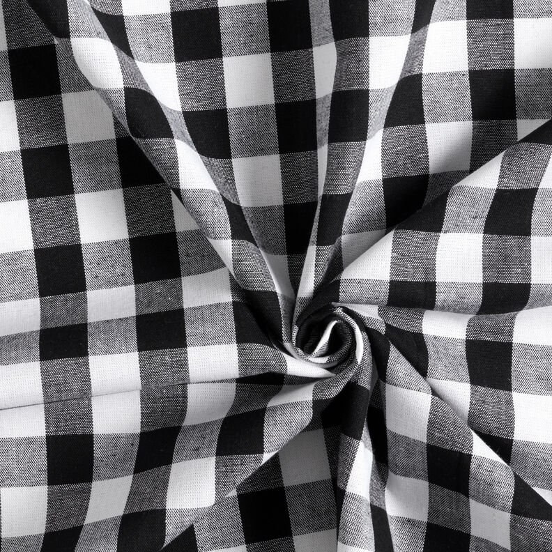 Katoenen stof Vichy ruit 1,7 cm – zwart/wit,  image number 3