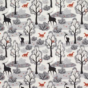 Sweatshirt geruwd abstracte bosdieren Digitaal printen – nevelgrijs, 
